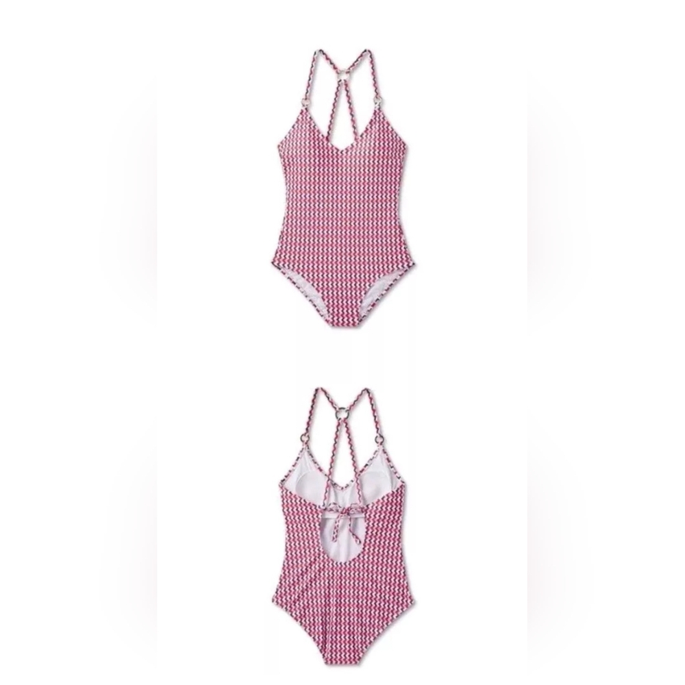Women's Wide Ribbed Ring L (12-14) Coverage One Piece Swimsuit - Kona Sol Multi - Picture 2 of 8